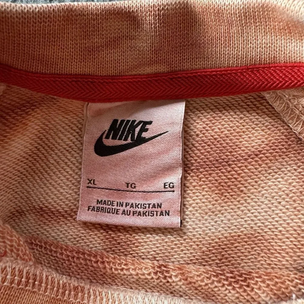 Nike From Beaverton with Love Orange Tye Dye Crew Neck Sweatshirt Sz XL Daisy